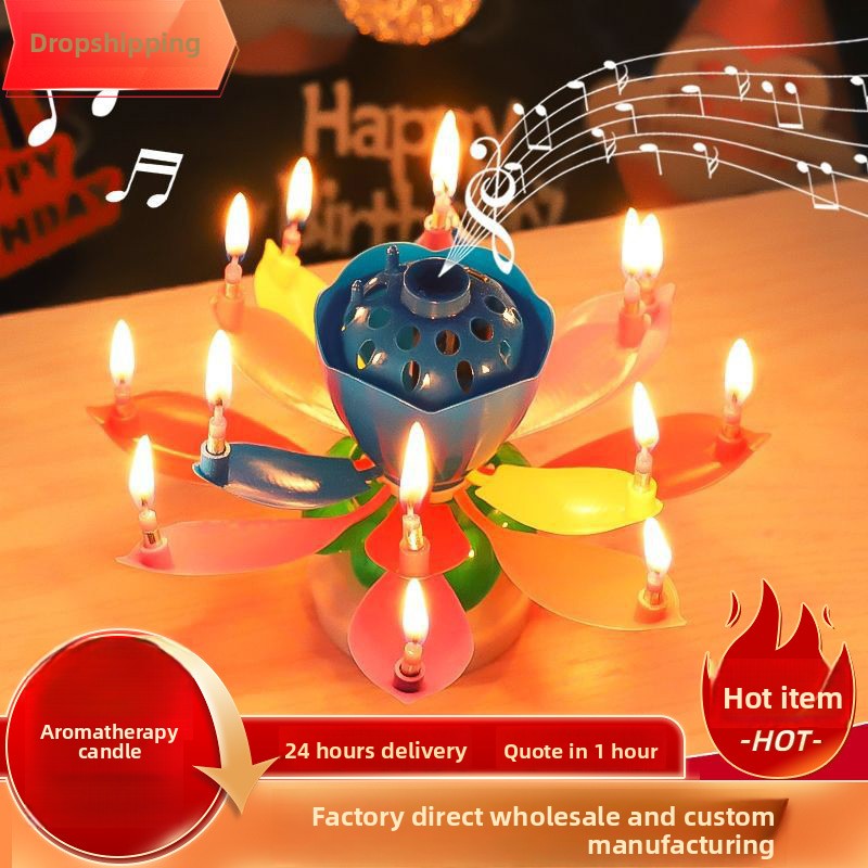Holiday Candle Set - Bougie musicale romantique Joyeux Anniversaire, design