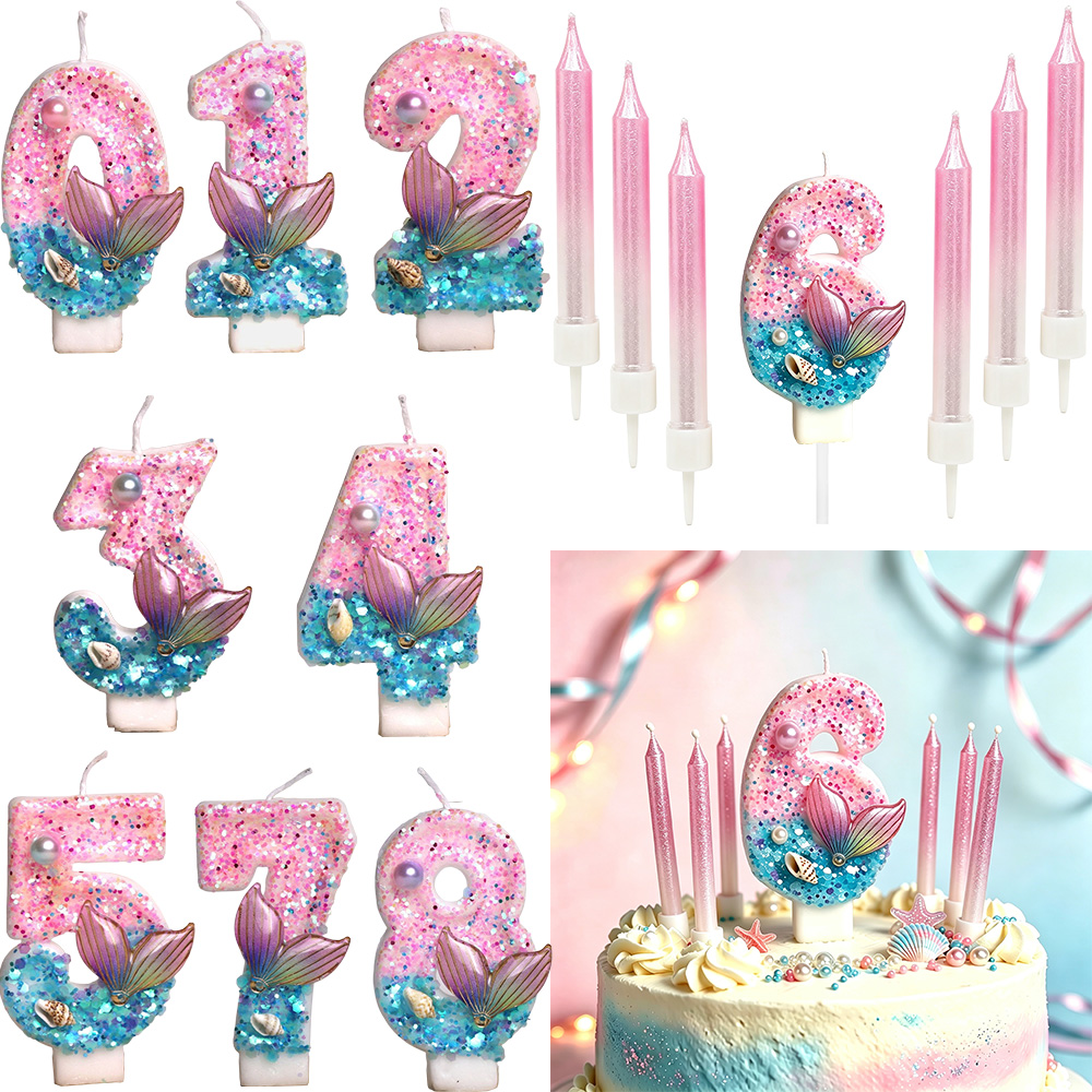 Holiday Candle Set - 6/7 pièces Bougies d'anniversaire en forme