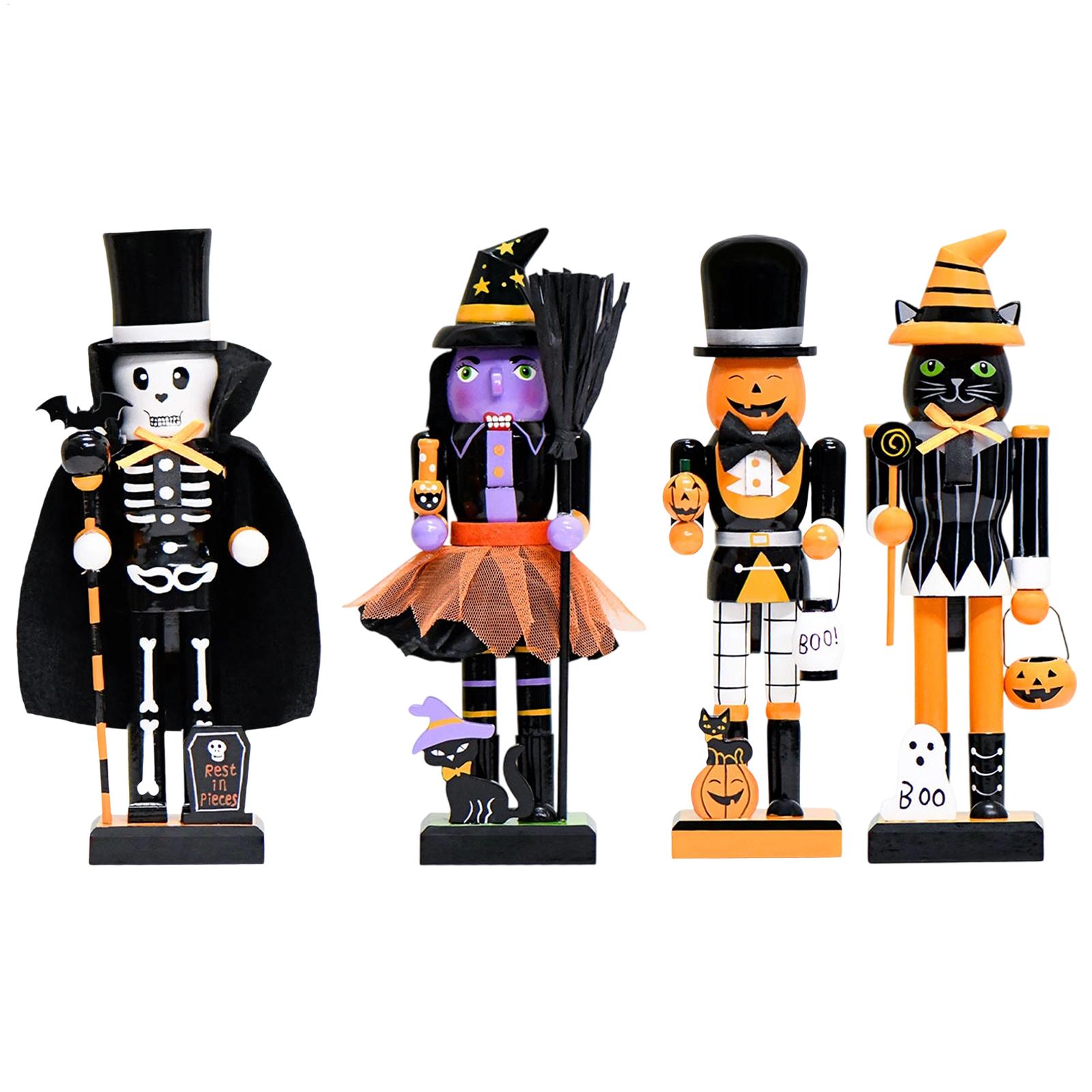 Nutcracker Figurine - Casse-noisette en bois pour Halloween, décoration