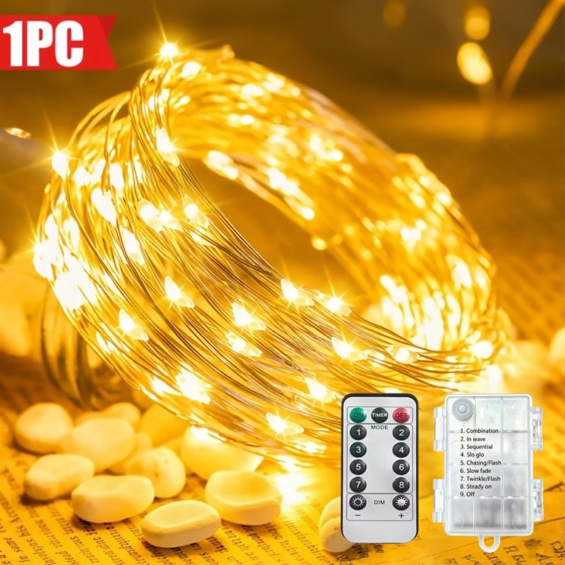 Led Fairy String Lights - Guirlande lumineuse à piles étanche avec