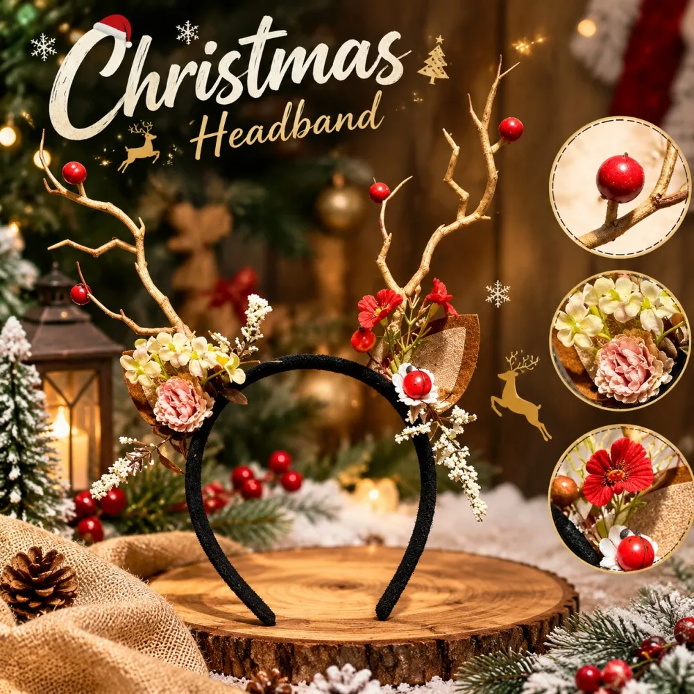 Serre-tête de Noël en bois de  - Reindeer Antlers Headband avis et prix