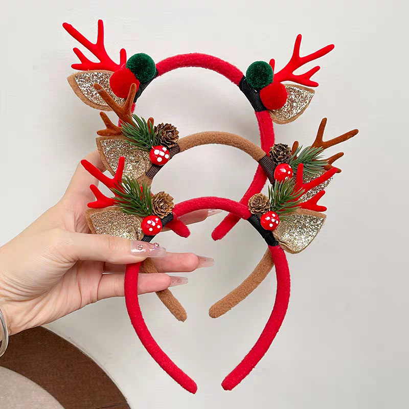 Serre-tête de Noël en peluche  - Reindeer Antlers Headband avis et prix
