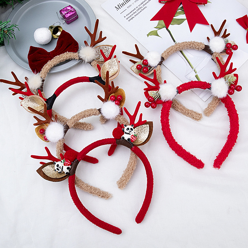 Serre-tête de Noël en peluche  - Reindeer Antlers Headband avis et prix