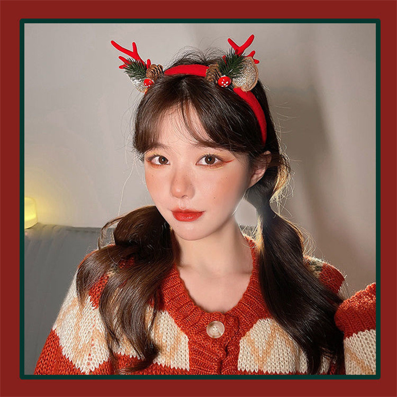 Serre-tête de Noël en peluche  - Reindeer Antlers Headband avis et prix