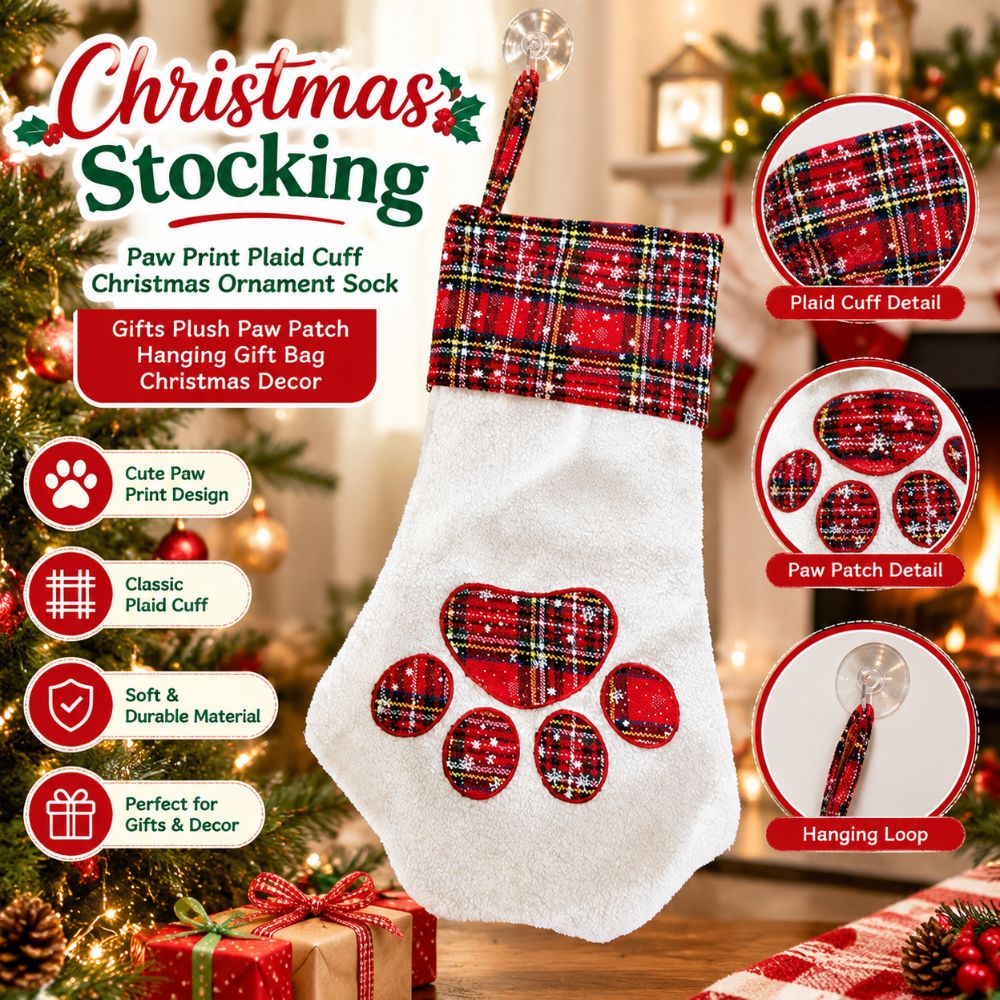 Cadeaux de Noël, motif de patt - Christmas Stocking Hanging avis et prix